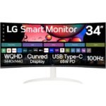 LG 34sr63qa-w 34-inch Myview Smart Monitor Wqhd Curved Screen 100hz With Webos & Usb Type-c
