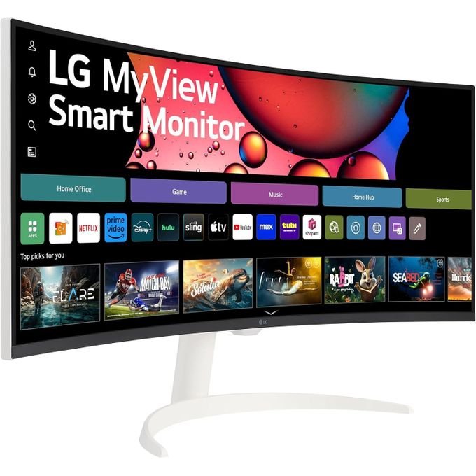 LG 34sr63qa-w 34-inch Myview Smart Monitor Wqhd Curved Screen 100hz With Webos & Usb Type-c