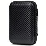 Multi-Function Storage Organizer Bag, for Earphones Charger Cable Jewellery, Portable Black Case with Zipper Compartments, Compact Travel Pouch