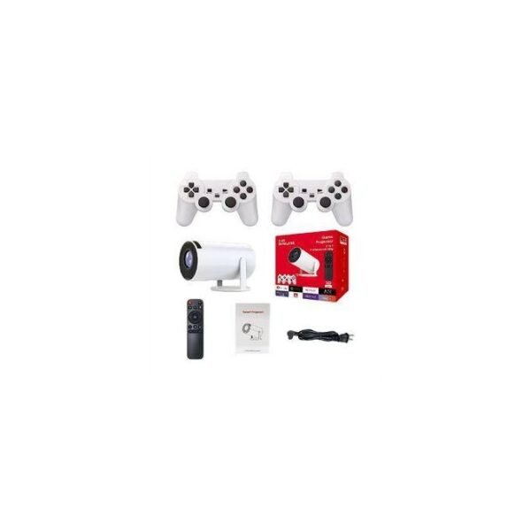 New HD Smart Projector Combo-Entertainment Pack with 2 Gamepads,Remote & Charging Cord