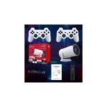 New HD Smart Projector Combo-Entertainment Pack with 2 Gamepads,Remote & Charging Cord