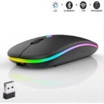 Rechargeable Mouse Bluetooth 2 Modes Mice LED 2.4G Wireless Mouse