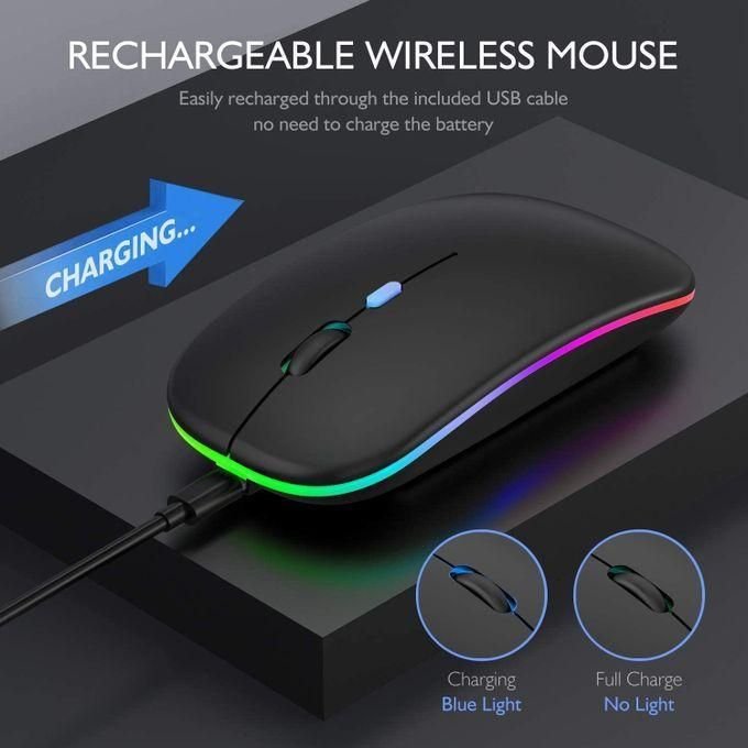Rechargeable Mouse Bluetooth 2 Modes Mice LED 2.4G Wireless Mouse