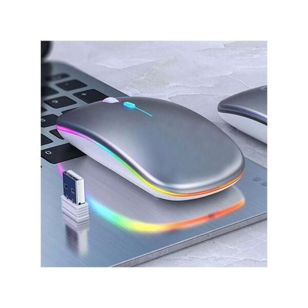 Rechargeable Wireless Bluetooth Mouse(2.4Ghz)--silver