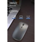 Rechargeable Wireless Mouse Bluetooth 2 Modes-Black