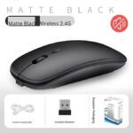 Rechargeable Wireless Mouse Bluetooth 2 Modes-Black