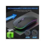 RGB Rechargeable Wireless Bluetooth Mouse(BLACK),Ultra-Slim+Portable + 6-Color Changing Bluetooth Mouse|2-Mode Connectivity (Bluetooth & 2.4G), Silent Click for All Laptops,...