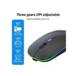RGB Rechargeable Wireless Bluetooth Mouse(BLACK),Ultra-Slim+Portable + 6-Color Changing Bluetooth Mouse|2-Mode Connectivity (Bluetooth & 2.4G), Silent Click for All Laptops,...