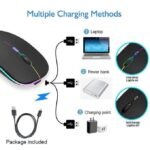RGB Rechargeable Wireless Bluetooth Mouse(BLACK),Ultra-Slim+Portable + 6-Color Changing Bluetooth Mouse|2-Mode Connectivity (Bluetooth & 2.4G), Silent Click for All Laptops,...