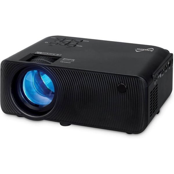 SuperSonic SC-82P 3.97-inch Home Theater Bluetooth Projector with Crystal Clear 7000 Lumina, 1080P, Connect Wirelessly, Enjoy True Colors and Powerful Sound - Perfect for...