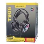 T906 RGB USB Headset + Mic Wired Audio - Noise Control Gaming Headphones