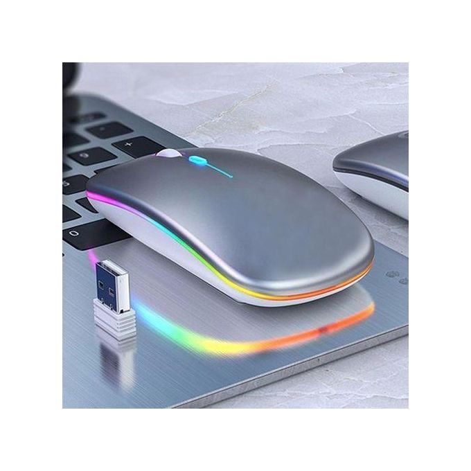 White Label 2.4G Rechargeable Wireless Mouse - Silver