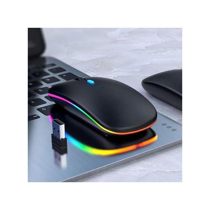 White Label 2.4G Wireless Rechargeable Mouse - Black