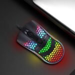 White Label Wired Computer Mouse With Rainbow Backlight - Black