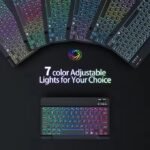 Wireless Bluetooth Backlit Keyboard with RGB Seven-color, Color Gradient Illumination Mini Keyboard and Mouse Set, Suitable for Apple, Samsung and Android Tablets