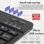 Wireless Bluetooth Backlit Keyboard with RGB Seven-color, Color Gradient Illumination Mini Keyboard and Mouse Set, Suitable for Apple, Samsung and Android Tablets