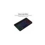 Wireless Bluetooth Backlit Keyboard with RGB Seven-color, Color Gradient Illumination Mini Keyboard and Mouse Set, Suitable for Apple, Samsung and Android Tablets