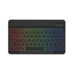 Wireless Bluetooth Backlit Keyboard with RGB Seven-color, Color Gradient Illumination Mini Keyboard and Mouse Set, Suitable for Apple, Samsung and Android Tablets